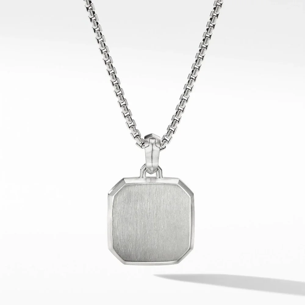Engraved Horse Necklace Chain Mens 925 Sterling Silver Titanium FREE SHIPPING - Picture 2 of 3